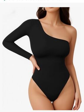 2 blouses one price                  One-Shoulder Black and red Bodysuits